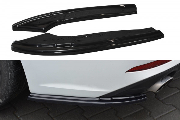 Heck Ansatz Flaps Diffusor passend für Audi A5 S-Line F5 Sportback schwarz Hochglanz