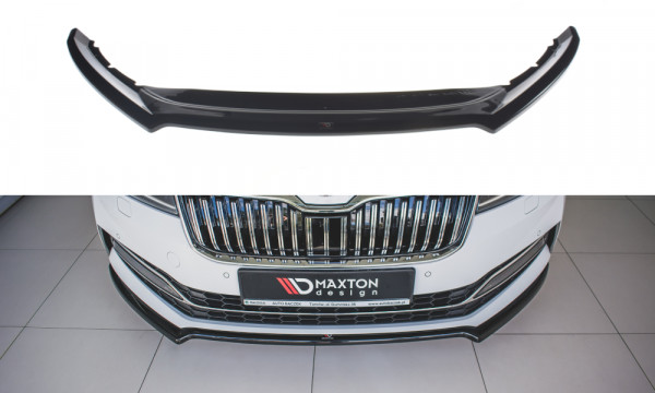 Front Ansatz V.1 passend für Skoda Superb Mk3 FL schwarz Hochglanz