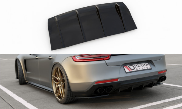 Diffusor Heck Ansatz passend für Porsche Panamera Turbo / GTS 971 schwarz Hochglanz