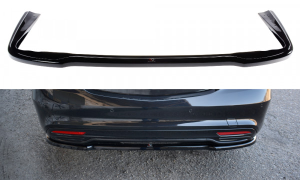 Mittlerer Diffusor Heck Ansatz passend für Mercedes S-KLASSE AMG-LINE W222 schwarz Hochglanz