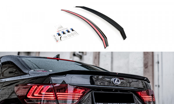 Spoiler CAP passend für Lexus LS Mk4 Facelift schwarz Hochglanz