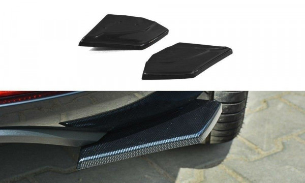 Heck Ansatz Flaps Diffusor für SEAT LEON III CUPRA / FR schwarz Hochglanz