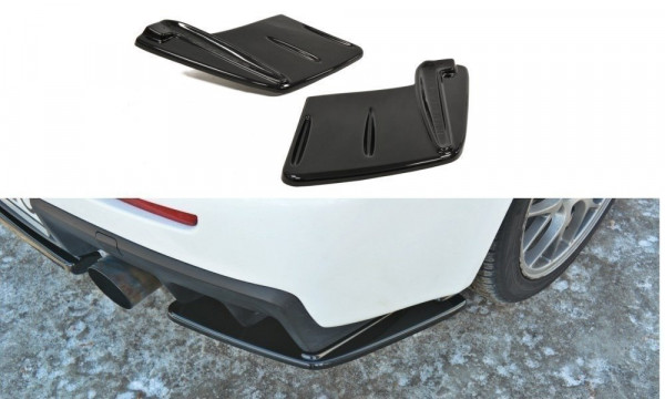 Heck Ansatz Flaps Diffusor für Mitsubishi Lancer Evo X schwarz Hochglanz