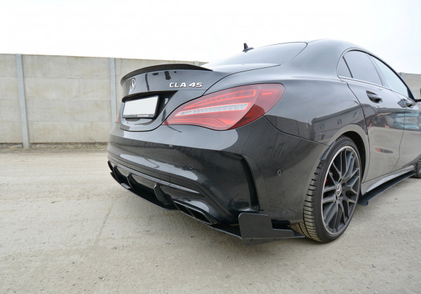 SPORT Heck Ansatz Flaps Diffusor passend für Mercedes CLA A45 AMG C117 Facelift