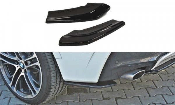 Heck Ansatz Flaps Diffusor für BMW X4 M Paket schwarz Hochglanz
