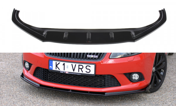 Front Ansatz für SKODA FABIA MK2 RS schwarz Hochglanz