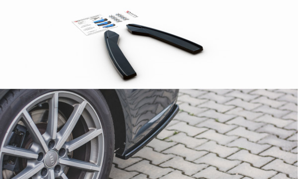 Heck Ansatz Flaps Diffusor passend für Audi S6 / A6 S-Line C7 FL schwarz Hochglanz