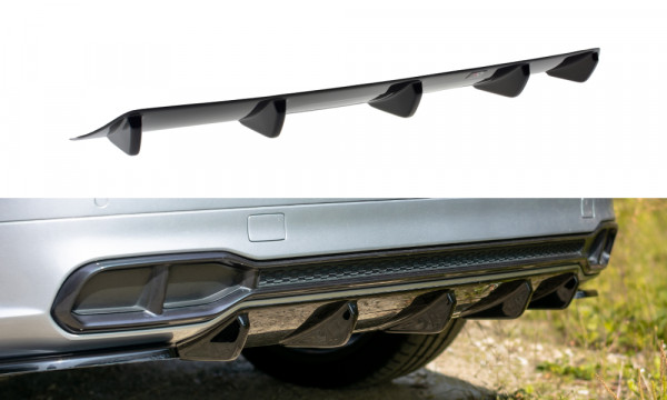 Diffusor Heck Ansatz passend für Audi SQ5/Q5 S-line MkII schwarz Hochglanz
