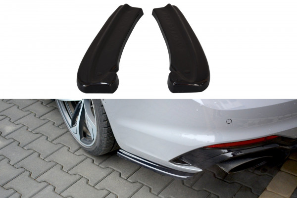 Heck Ansatz Flaps Diffusor passend für Audi RS5 F5 Coupe schwarz Hochglanz