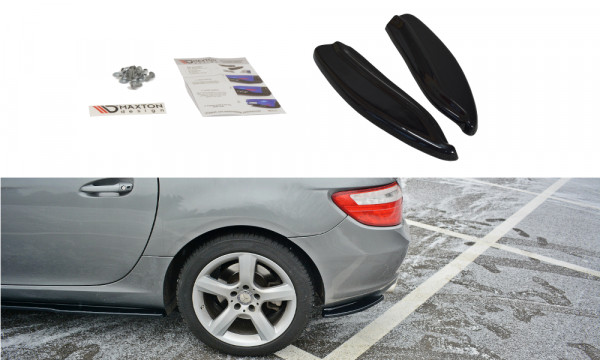 Heck Ansatz Flaps Diffusor V.1 passend für Mercedes SLK R172 schwarz Hochglanz