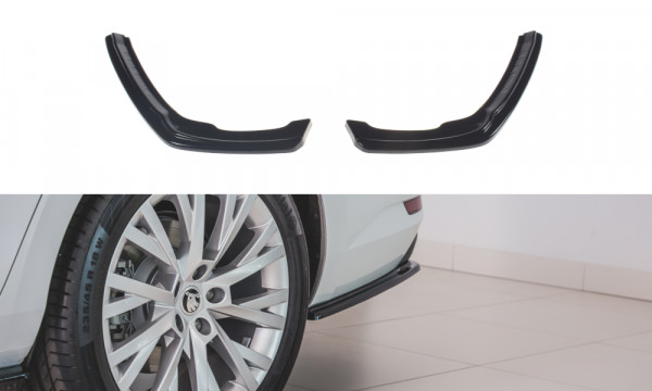 Heck Ansatz Flaps Diffusor passend für Skoda Superb Mk3 FL Hatchback / Kombi schwarz Hochglanz