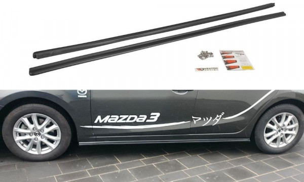 Seitenschweller Ansatz passend für Mazda 3 BN (Mk3) Facelift schwarz Hochglanz