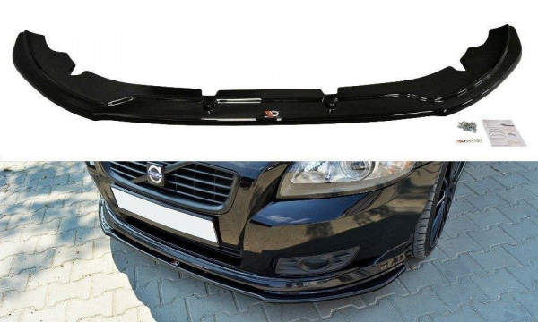 Front Ansatz für v.1 VOLVO V50F R-DESIGN schwarz Hochglanz