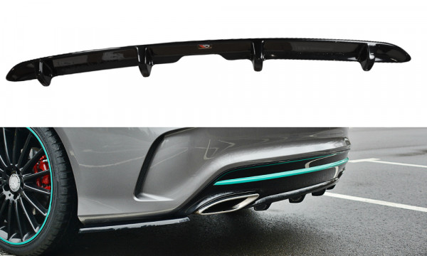 Diffusor Heck Ansatz passend für Mercedes CLA C117 AMG-LINE FACELIFT schwarz Hochglanz