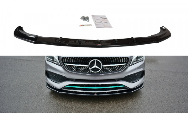 Front Ansatz V.1 passend für Mercedes CLA C117 AMG-LINE FACELIFT schwarz Hochglanz