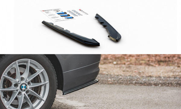 Heck Ansatz Flaps Diffusor passend für BMW 3er E91 Facelift schwarz Hochglanz