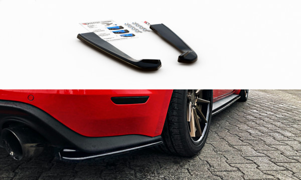 Heck Ansatz Flaps Diffusor passend für Ford Mustang Mk. 6 Facelift schwarz Hochglanz