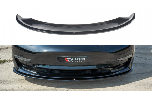Front Ansatz passend für Tesla Model 3 schwarz Hochglanz