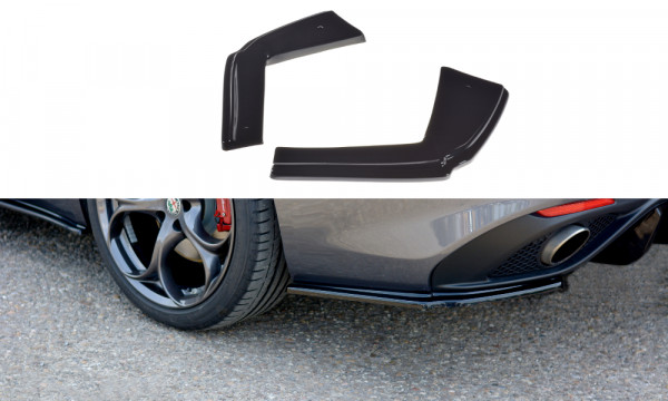 Heck Ansatz Flaps Diffusor passend für ALFA ROMEO GIULIA VELOCE schwarz Hochglanz