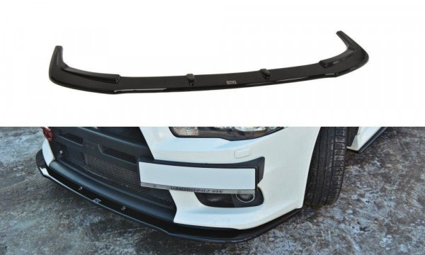 Front Ansatz für V.1 Mitsubishi Lancer Evo X schwarz Hochglanz