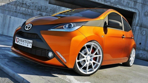 Front Ansatz für TOYOTA AYGO mk2 schwarz Hochglanz