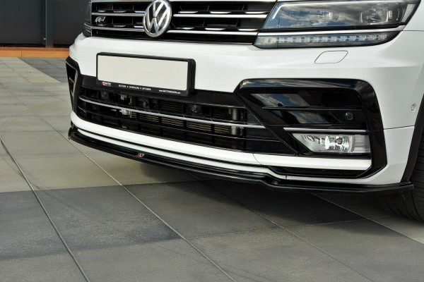 Front Ansatz für Vw Tiguan Mk2 R-Line schwarz Hochglanz