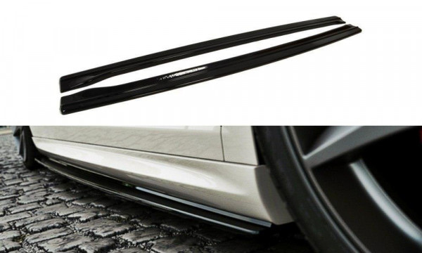 Seitenschweller für Ansatz Cup Leisten VW Passat CC R36 RLINE (vor Facelift) schwarz Hochglanz