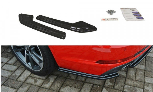 Heck Ansatz Flaps Diffusor passend für Audi A4 B9 S-Line schwarz Hochglanz