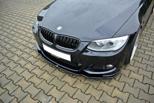 Front Ansatz für V.2 BMW 3er E92 M Paket FACELIFT schwarz Hochglanz