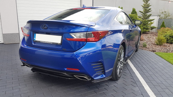 Heck Ansatz Flaps Diffusor passend für Lexus Rc schwarz Hochglanz