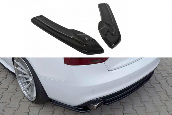 Heck Ansatz Flaps Diffusor für AUDI A5 S-LINE Facelift schwarz Hochglanz