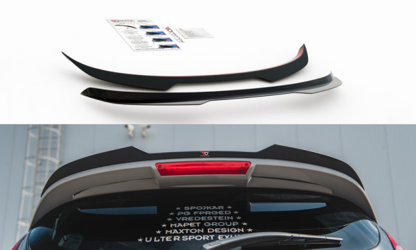 Spoiler CAP passend für Ford Fiesta 7 ST Black and White Edition Facelift schwarz Hochglanz