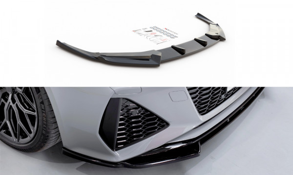 Front Ansatz V.1 passend für Audi RS6 C8 schwarz Hochglanz