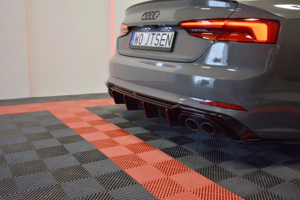Diffusor Heck Ansatz passend für Audi S5 F5 Coupe / Sportback schwarz Hochglanz