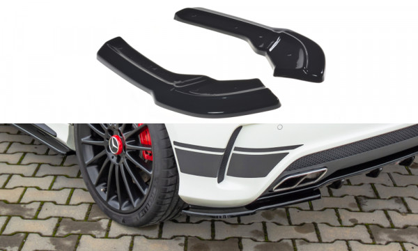 Heck Ansatz Flaps Diffusor passend für Mercedes A45 AMG W176 schwarz Hochglanz