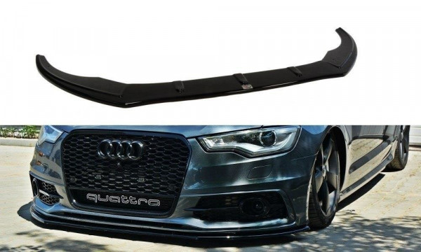 Front Ansatz für V.1 Audi S6 / A6 S-Line C7 schwarz Hochglanz