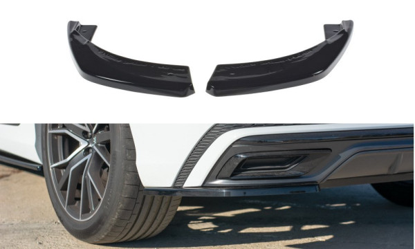 Heck Ansatz Flaps Diffusor passend für Audi Q8 S-line schwarz Hochglanz
