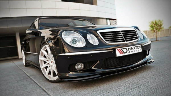 Front Ansatz für MERCEDES E W211 AMG VORFACELIFT schwarz Hochglanz
