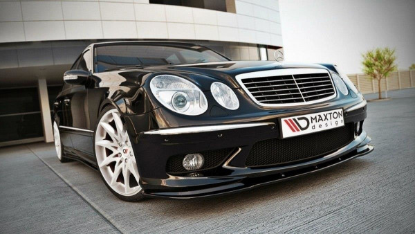 Front Ansatz für MERCEDES E W211 AMG VORFACELIFT schwarz Hochglanz