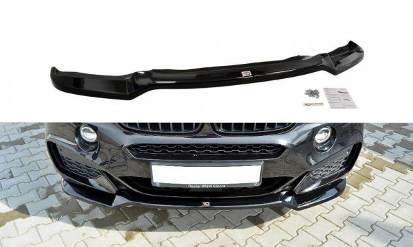 Front Ansatz für v.1 BMW X6 F16 M Paket schwarz Hochglanz