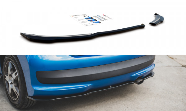 Heck Ansatz Flaps Diffusor passend für Peugeot 207 Sport schwarz Hochglanz
