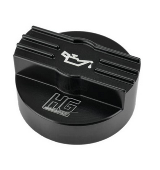 Öldeckel schwarz mit HG-Motorsport Logo für MQBevo Plattform z.B. Golf 8, HGOELCAP3