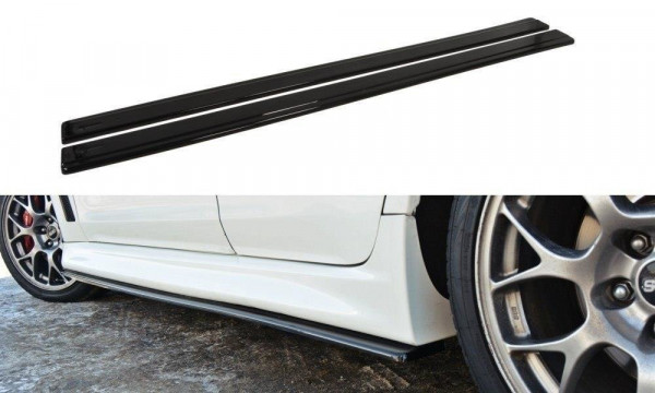 Seitenschweller für Ansatz Cup Leisten Mitsubishi Lancer Evo X schwarz Hochglanz