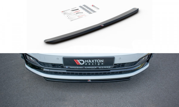 Front Ansatz V.4 passend für VW Polo GTI Mk6 schwarz Hochglanz
