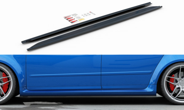 Seitenschweller Ansatz passend für Audi RS4 B7 schwarz Hochglanz