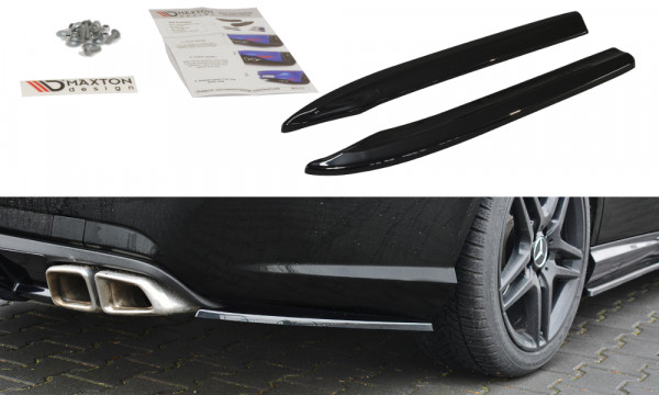 Heck Ansatz Flaps Diffusor passend für Mercedes E63 AMG W212 schwarz Hochglanz