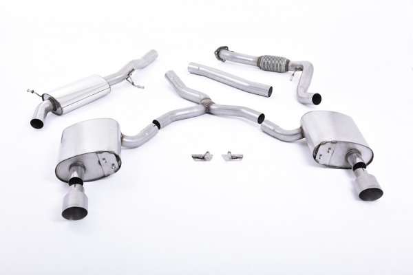 Milltek SSXAU613 Cat-back Dual 100mm GT100 - Audi A4 2.0 TFSI B9 Quattro Saloon & Avant (Non OPF/GPF