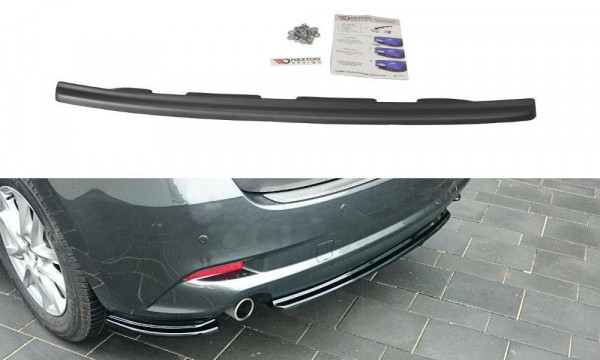 Mittlerer Diffusor Heck Ansatz für Mazda 3 BM (Mk3) Facelift schwarz Hochglanz