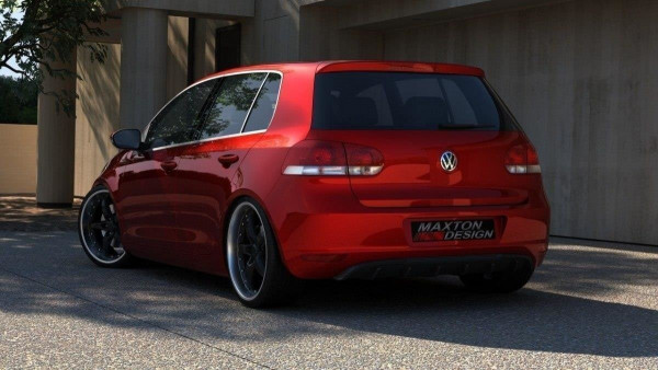 Heckschürze für VW GOLF 6 OHNE AUSPUFF schwarz Hochglanz