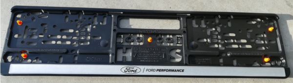 Ford Performance - Kennzeichenhalter silber, mit Ford Performance Logo, Focus Fiesta Mustang, 237231